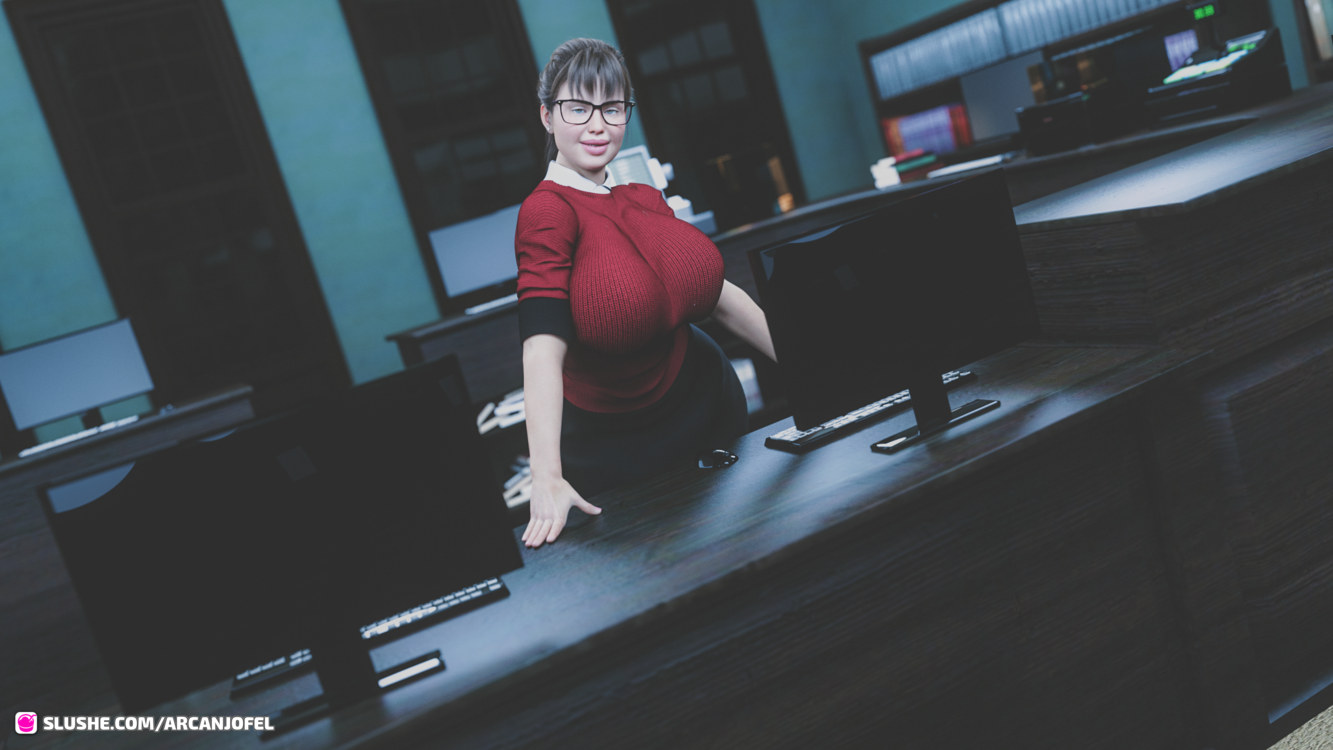 Laura - Librarian by Day and Camgirl at Night (plus some test renders)
